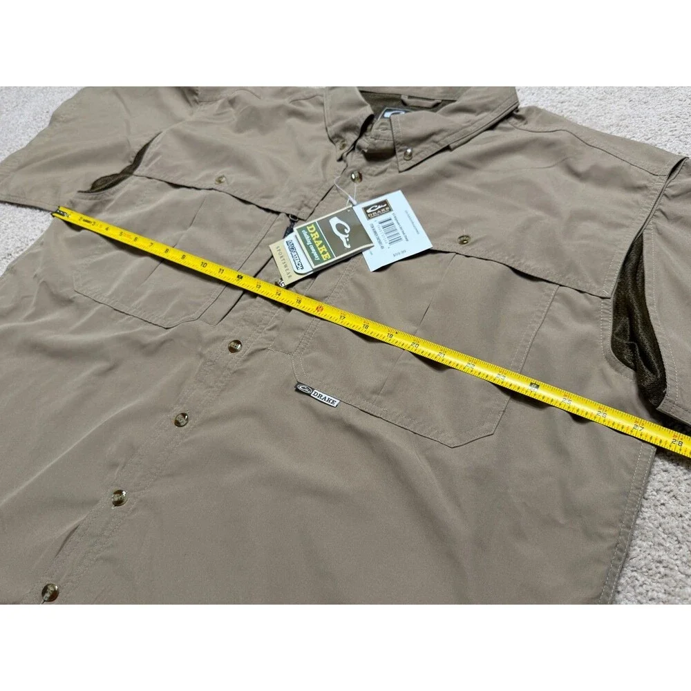 Drake Flyweight S/S Wingshooter's Shirt Khaki Mens 2XL Waterfowl Fishing Hunting